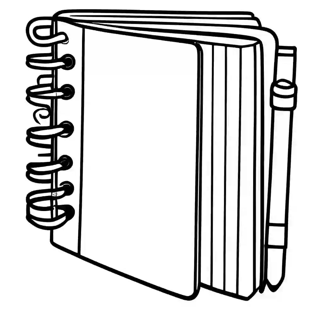 Notebooks coloring pages